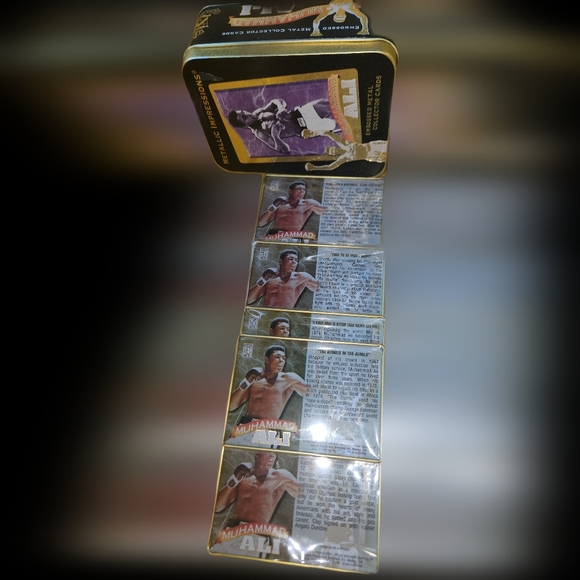 MUHAMMAD ALI 1995 Metallic Impressions COMPLETE SET of Boxing Cards CASSIUS CLAY - Picture 3 of 5
